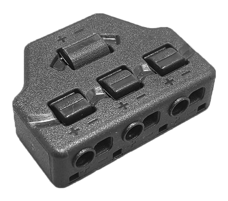 Splitter block TOOL-0096 για LED καλωδιοταινίες, 3-port, μαύρο - UNBRANDED 110105