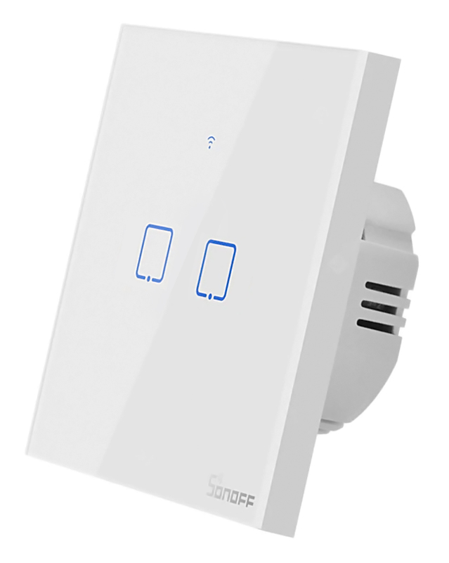 SONOFF smart διακόπτης ΤΧ-T2EU2C, αφής, Wi-Fi, διπλός, λευκός - SONOFF 80793