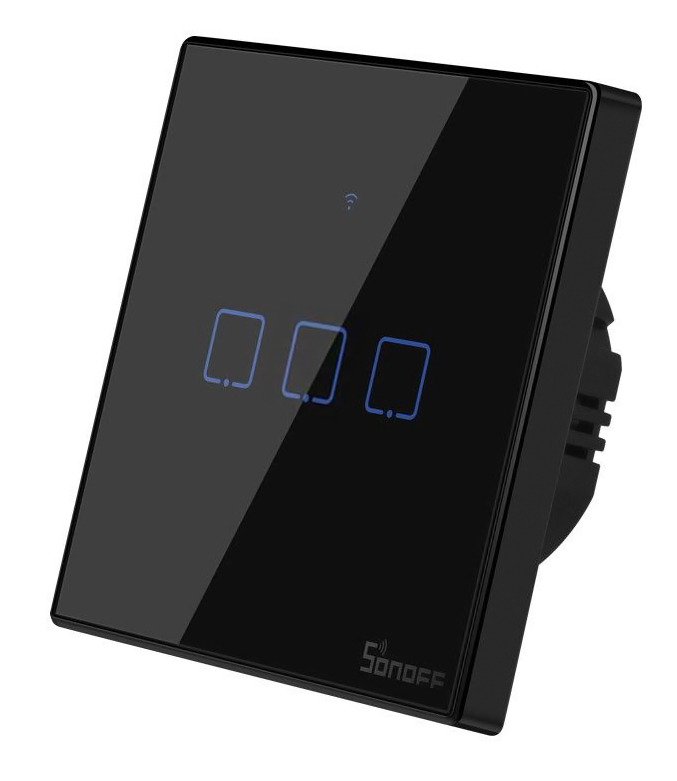 SONOFF smart διακόπτης ΤΧ-T3EU3C, αφής, Wi-Fi, τριπλός, μαύρος - SONOFF 80797