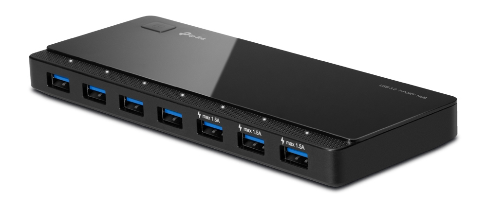 TP-LINK USB hub UH700, 7x θυρών, 5Gbps, 5V/1.5A, USB σύνδεση, μαύρο - TP-LINK 77799
