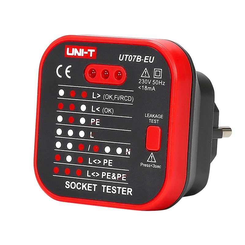 UNI-T tester πρίζας UT07B-EU, 230V, 50Hz - UNI-T 108837