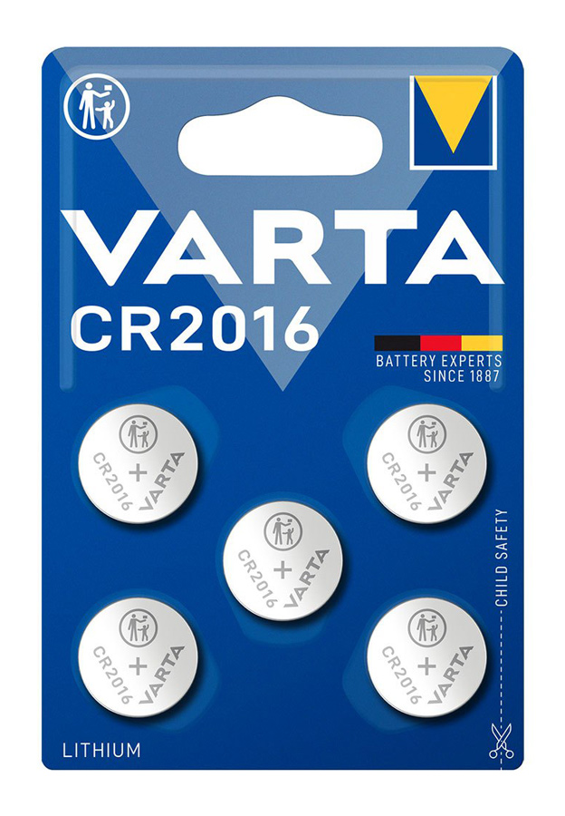 VARTA μπαταρία λιθίου CR2016, 3V, 5τμχ - VARTA 105853