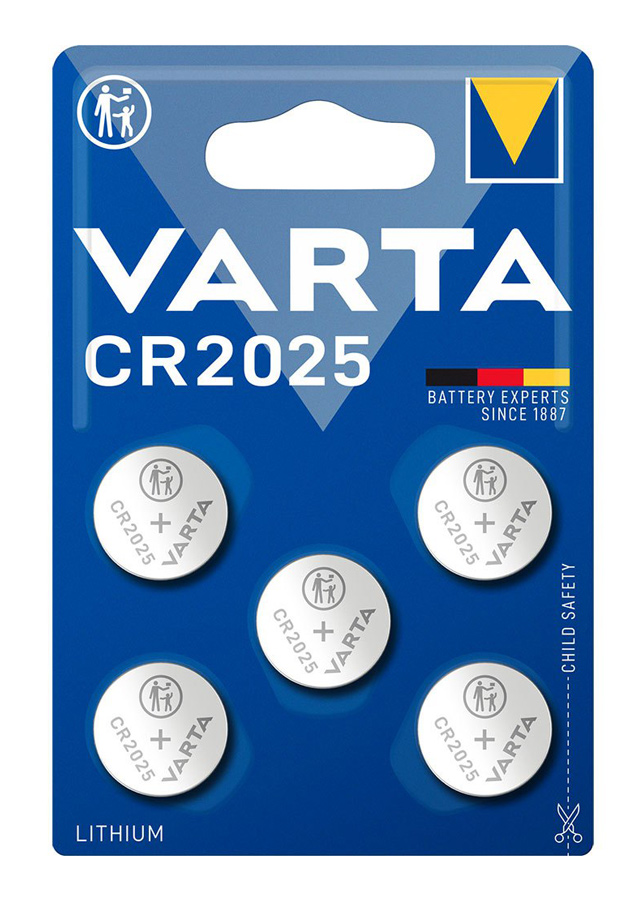 VARTA μπαταρία λιθίου CR2025, 3V, 5τμχ - VARTA 105854