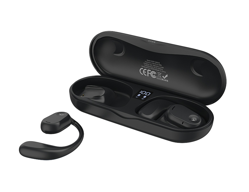 CELEBRAT earphones με θήκη φόρτισης W29, Open Wearable Stereo, μαύρα - CELEBRAT 107840