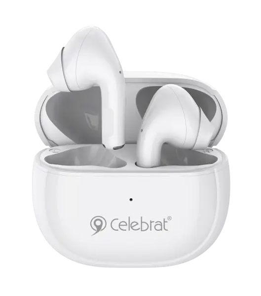 CELEBRAT earphones με θήκη φόρτισης W31, True Wireless, Φ13mm, λευκά - CELEBRAT 107838