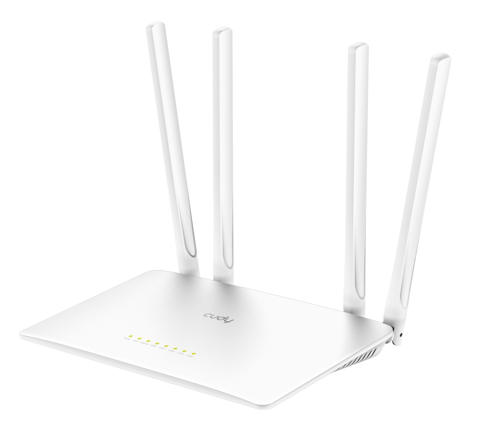 CUDY Wi-Fi router WR1200, AC1200 1200Mbps, 5x Ethernet ports, V2.0 - CUDY 59859