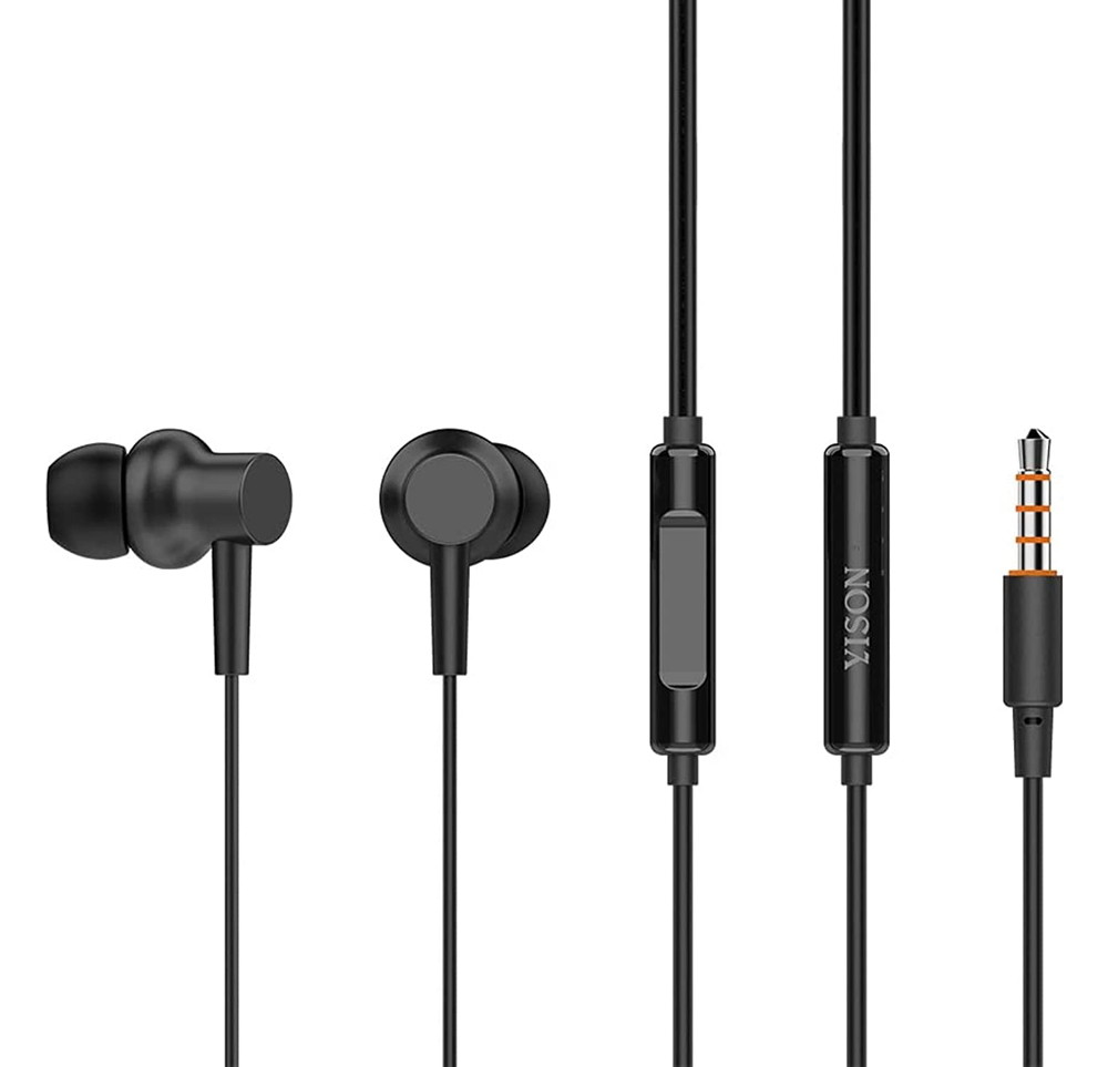 YISON earphones με μικρόφωνο X2, 3.5mm σύνδεση, Φ10mm, 1.36m, μαύρα - YISON 104450