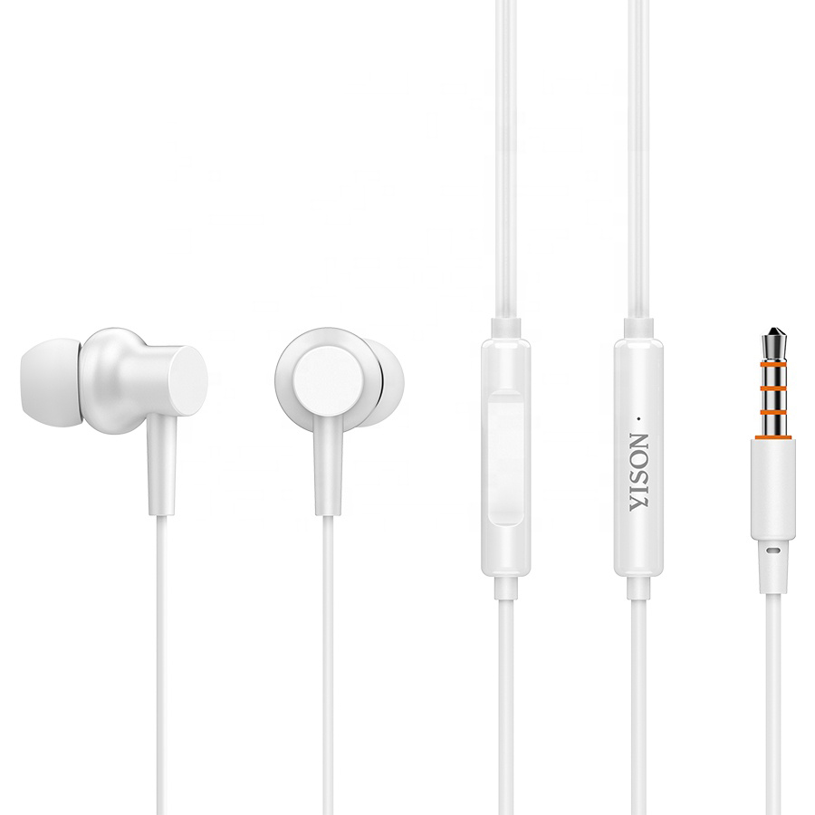 YISON earphones με μικρόφωνο X2, 3.5mm σύνδεση, Φ10mm, 1.36m, λευκά - YISON 104451