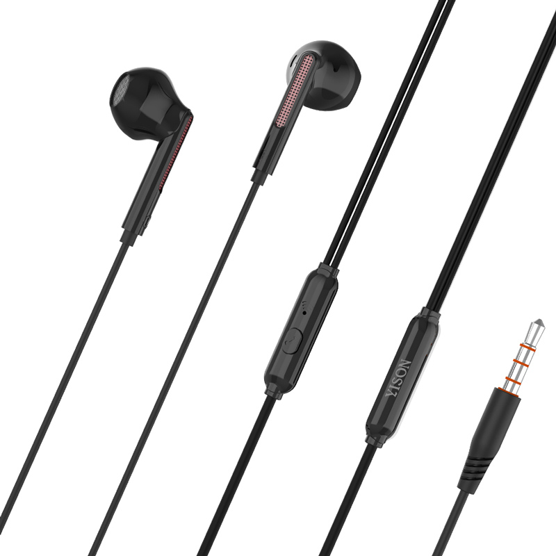 YISON earphones με μικρόφωνο X4, 3.5mm σύνδεση, Φ14mm, 1.2m, μαύρα - YISON 96379