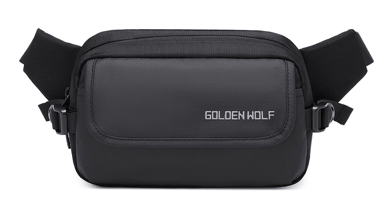 GOLDEN WOLF τσάντα μέσης Y00028, αδιάβροχη, μαύρη - GOLDEN WOLF 49307