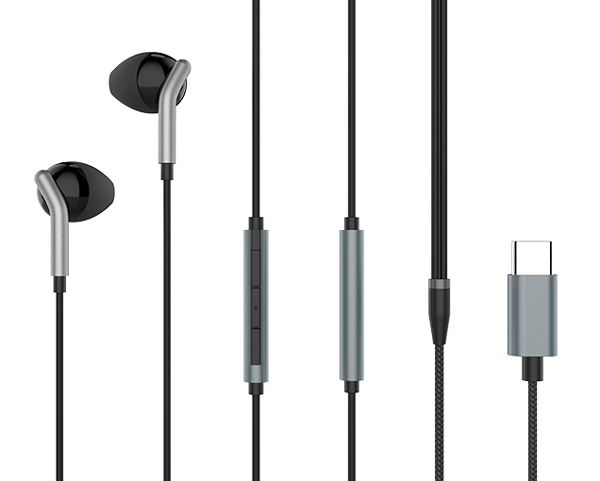 YISON earphones με μικρόφωνο X6, USB-C σύνδεση, Φ12mm, 1.2m, μαύρα - YISON 96783