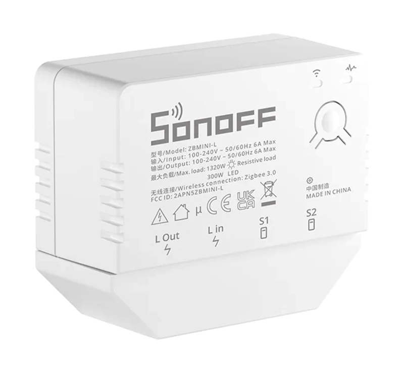 SONOFF smart διακόπτης ZBMINI-L, 1-gang, ZigBee 3.0, λευκός - SONOFF 104147