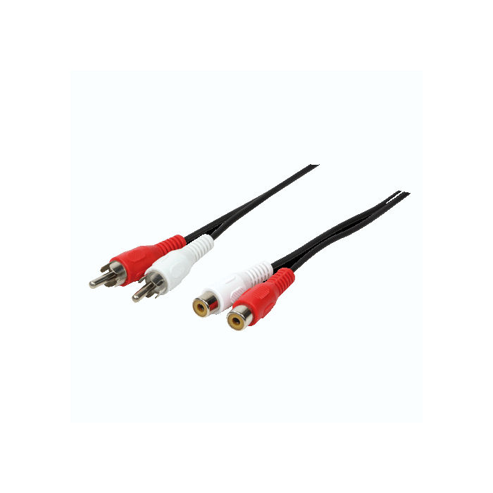 Cable Audio 2xRCA M/F 5m Logilink CA1037 - LOGILINK DOM030455