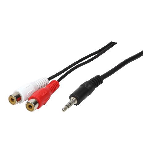Cable Audio 3.5mm/M - 2 x RCA/F 0.2m Logilink CA1047 - LOGILINK DOM030495