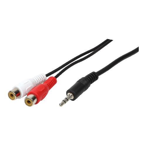 Cable Audio 3.5mm/M - 2 x RCA/F 1.5m Logilink CA1044 - LOGILINK DOM030496