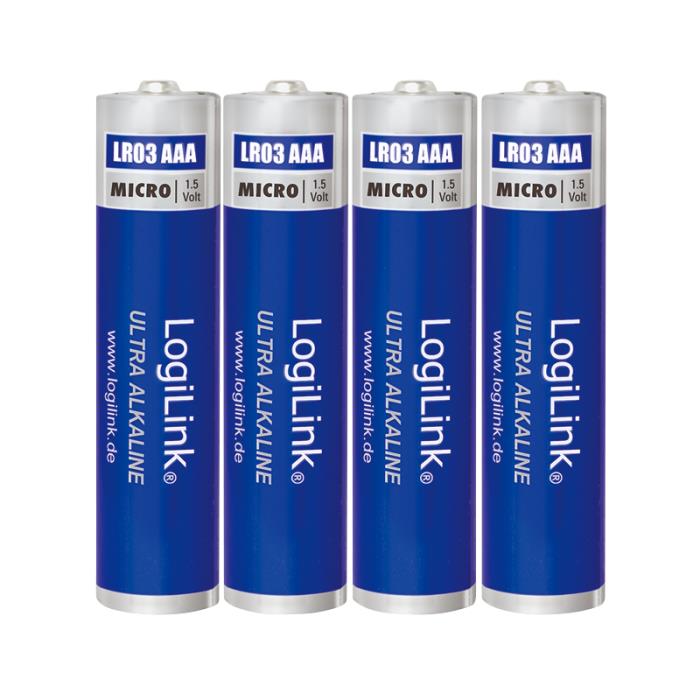 Battery AAA Alkaline Logilink LR03B4 4pcs - LOGILINK DOM030615
