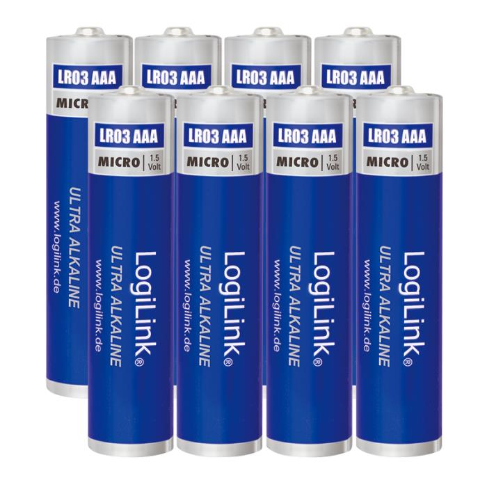 Battery AAA Alkaline Logilink LR03F8 8pcs - LOGILINK DOM030617