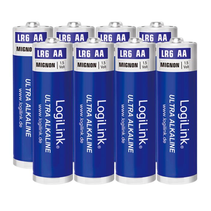 Battery AA Alkaline Logilink LR6F8 8pcs - LOGILINK DOM030622