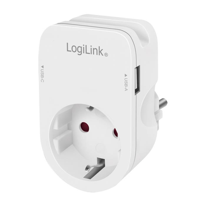 Protection Socket 1xSchuko with USB/Type-C  Logilink PA0259 - LOGILINK DOM030752