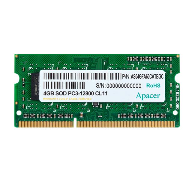 Memory 4GB 1600MHz CL11 DDR3 SODIMM Apacer RP - APACER DOM110186