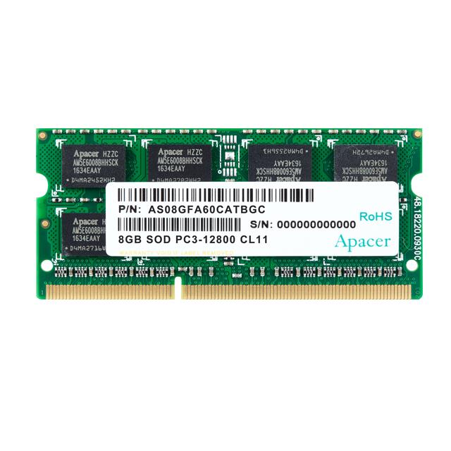 Memory 8GB 1600MHz CL11 DDR3 SODIMM Apacer RP - APACER DOM110187