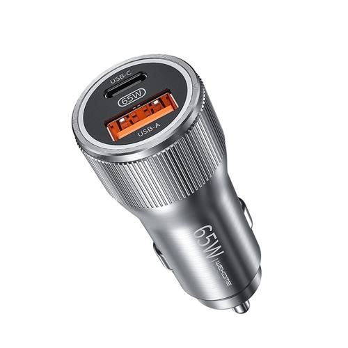 Car Charger WK 65W PD+USB QC3.0 Silver WP-C31 - DOM250599