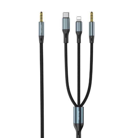 Cable WK 3.5 to 3.5/i6/TYPE-C WDC-135 Black - DOM250634