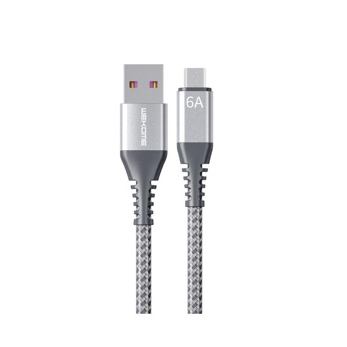 Charging Cable WK Micro Raython Silver 1m WDC-169 6A - DOM250706