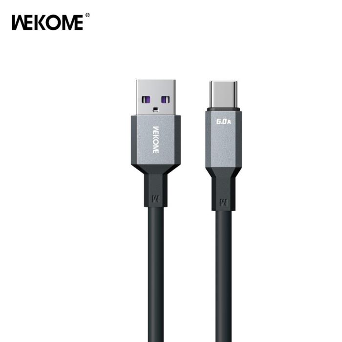 Charging Cable WK TYPE-C Tint II Black 1,2m WDC-17a 6A - DOM250763