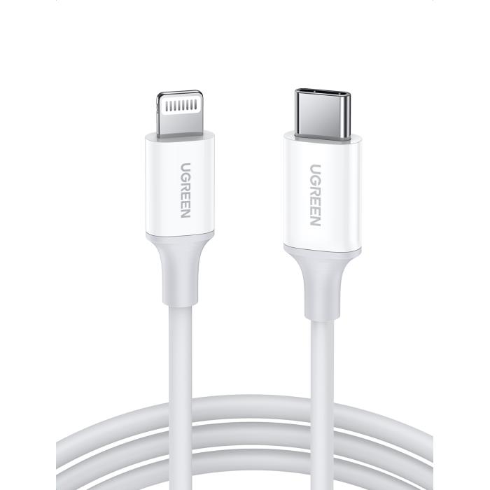 Charging Cable MFI UGREEN US171 18W PD TYPE-C/i6 White 1m 10493 3A - DOM340007
