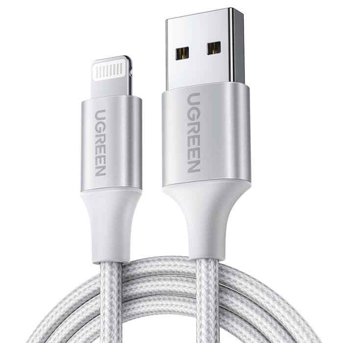 Charging Cable MFI UGREEN US199 i6 Silver 1m 60161 2.4A - DOM340090