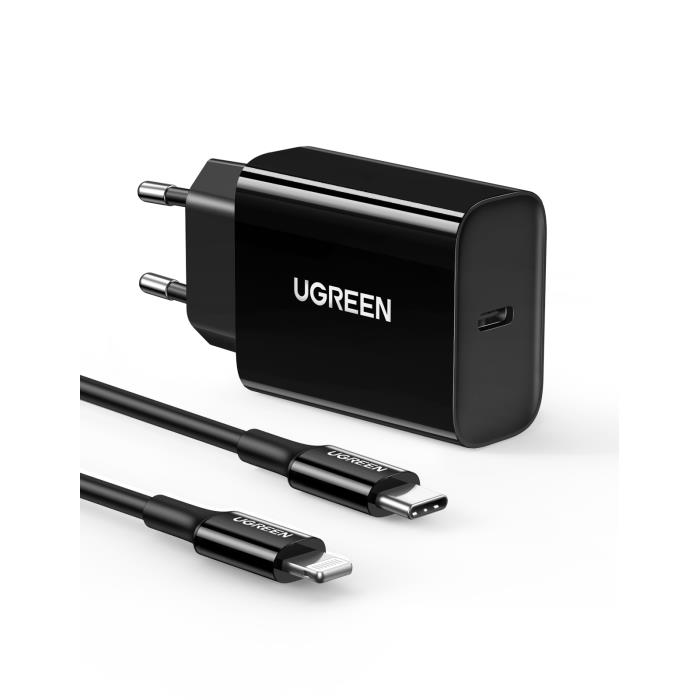 Charger UGREEN PD CD137 Combo+Type C/i6 Cable Black 50799 - DOM340117