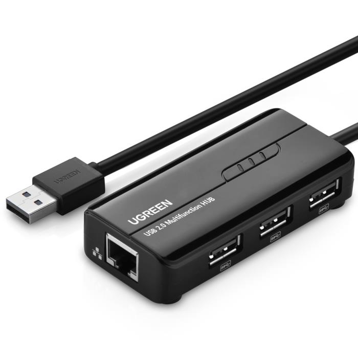 USB 2.0 to 1 Fast Ethernet with 3xUSB 2.0 UGREEN 20264 - DOM340171