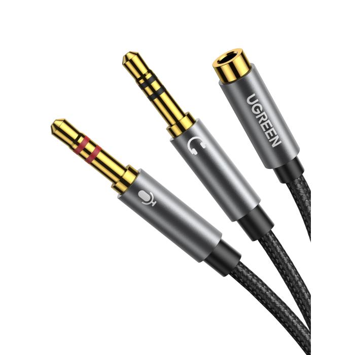 Cable Audio 2x3.5mm M/3.5mm F 0.28m UGREEN AV140 20899 - DOM340181