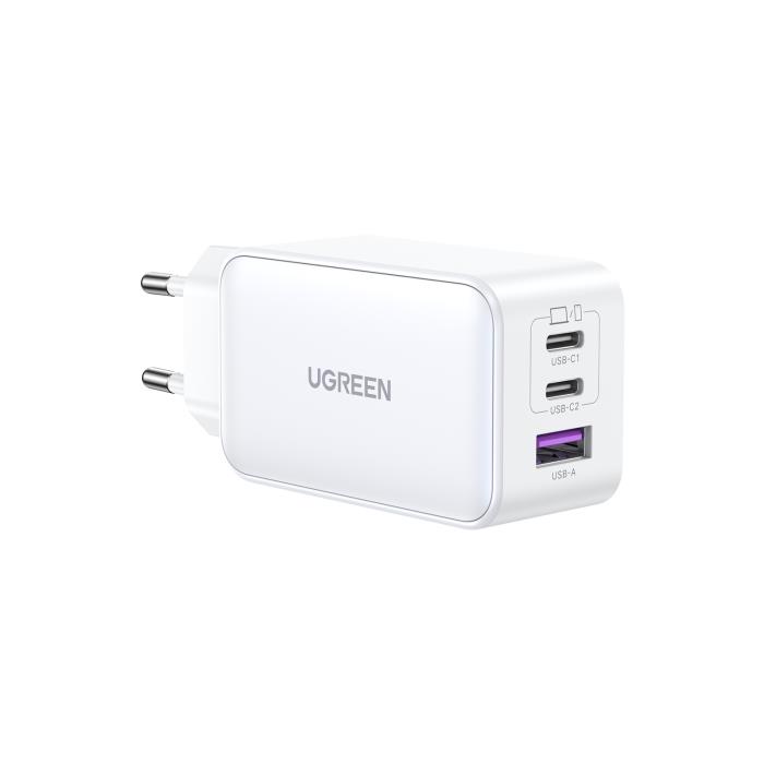 Charger GaN UGREEN CD244 65W PDx2+QC4.0 White 15334 - DOM340340
