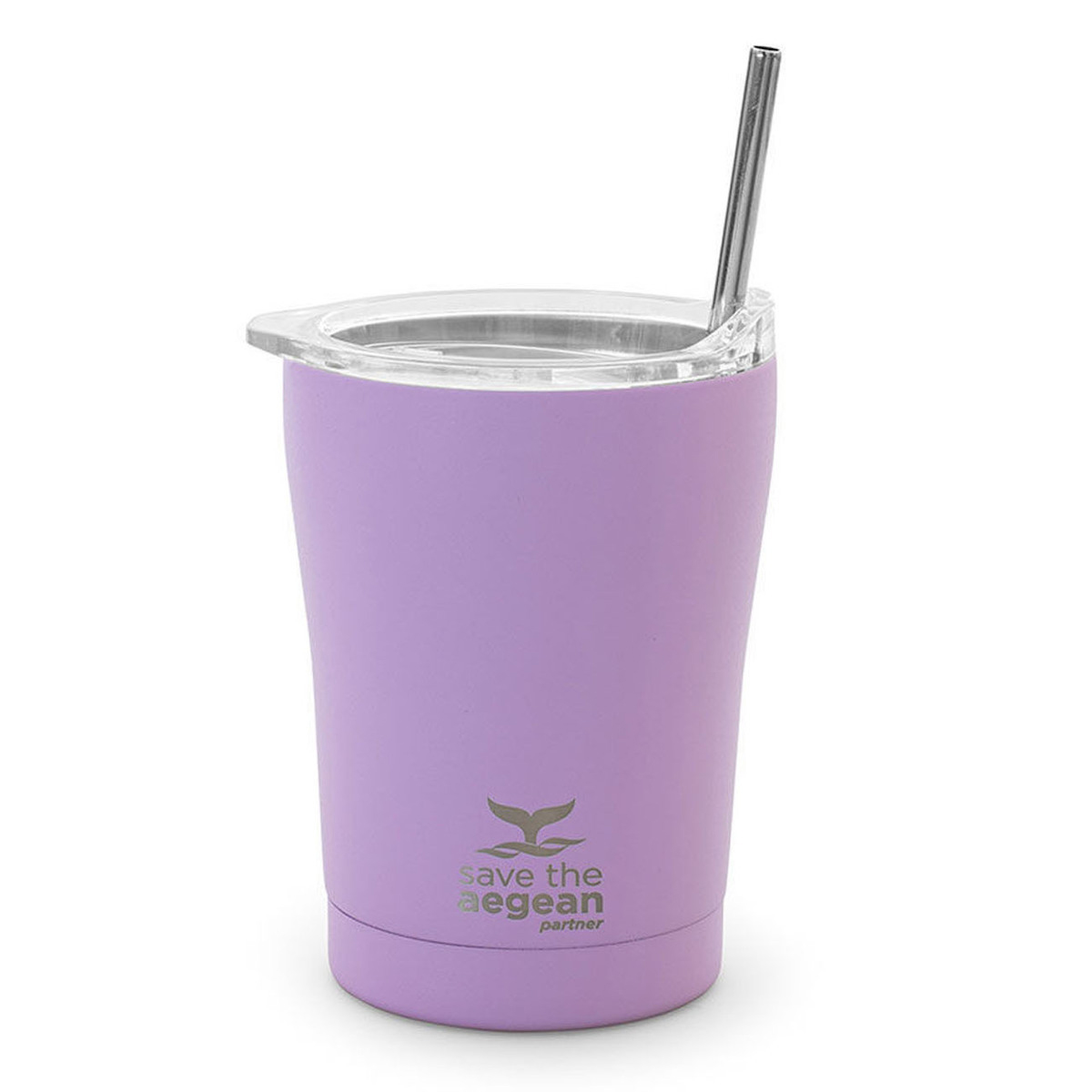 Estia Coffee Mug Save The Aegean Ποτήρι Θερμός με Καλαμάκι Lavender Purple 350ml 01-12090
