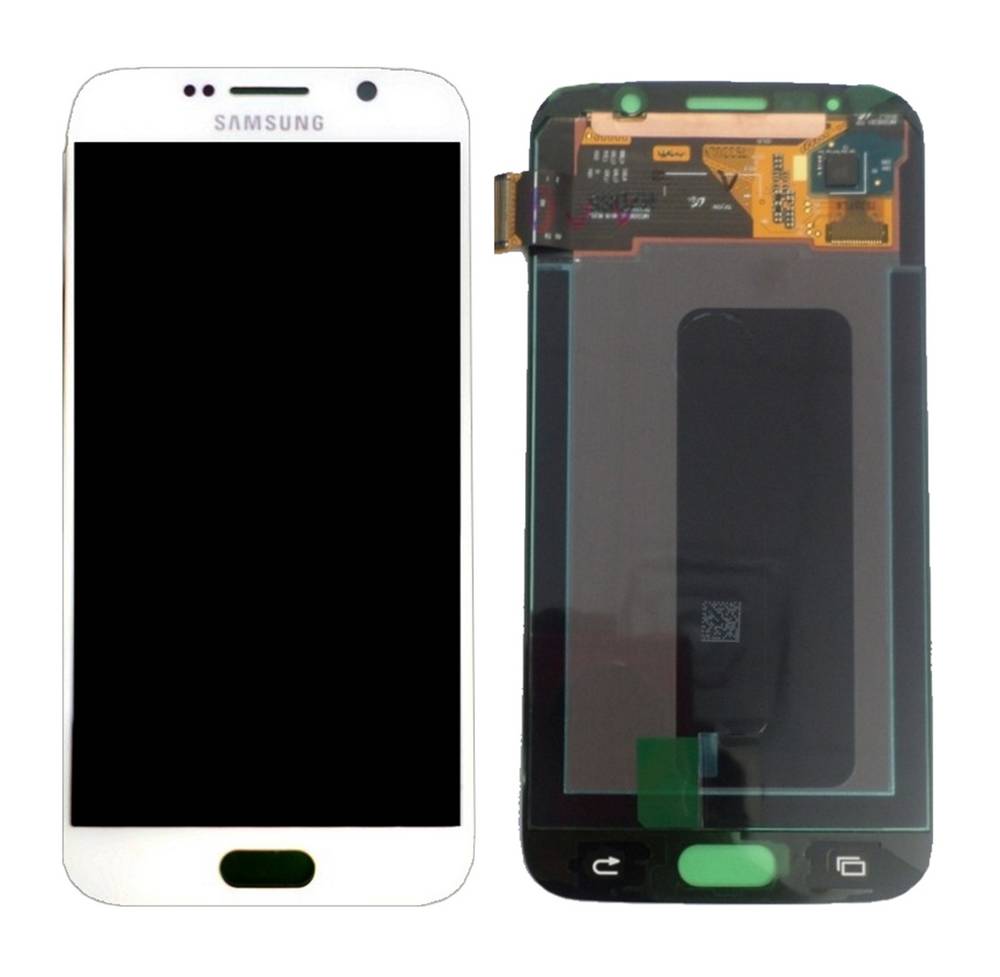Γνήσια Οθόνη &amp; Μηχανισμός Αφής Samsung SM-G920F Galaxy S6 με Κόλλα Λευκό GH97-17260B