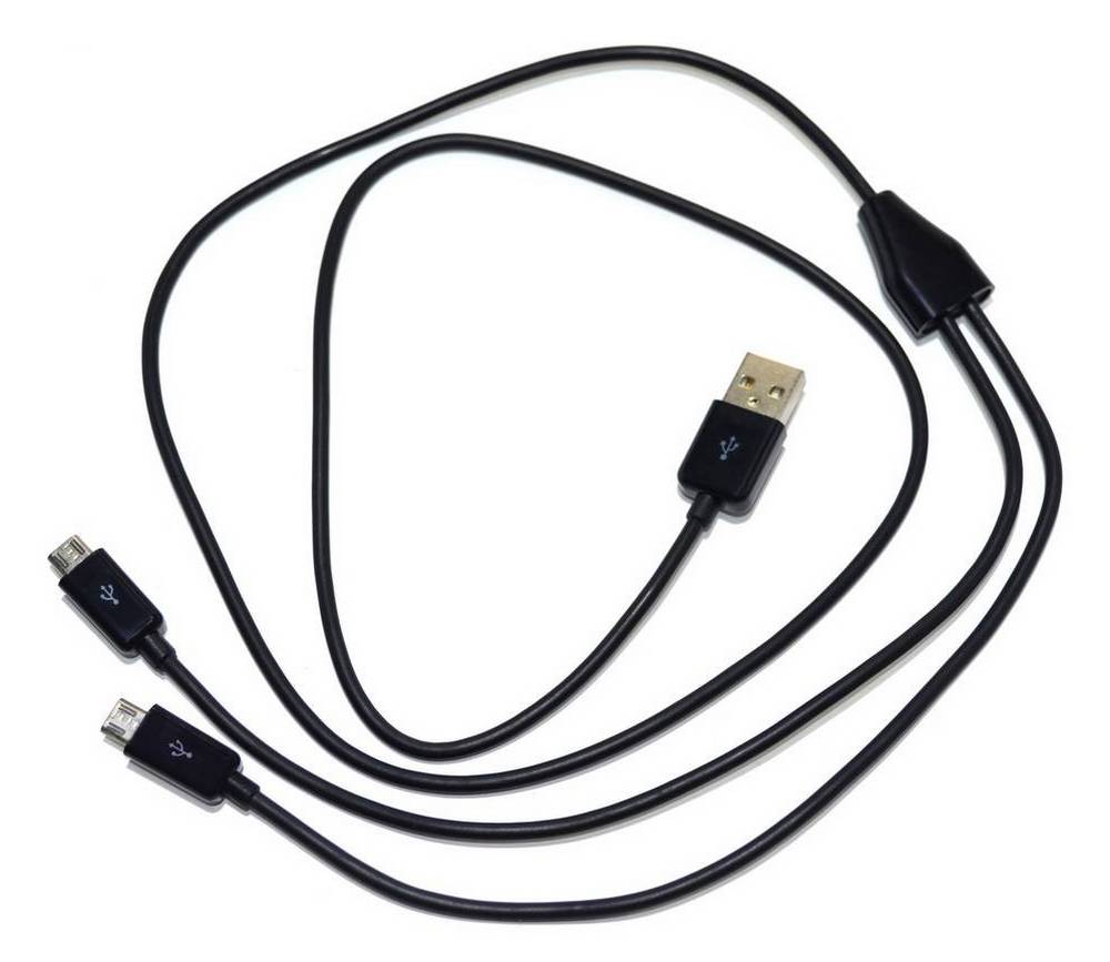Καλώδιο σύνδεσης Ancus USB σε 2 x Micro USB Μαύρο 1μ