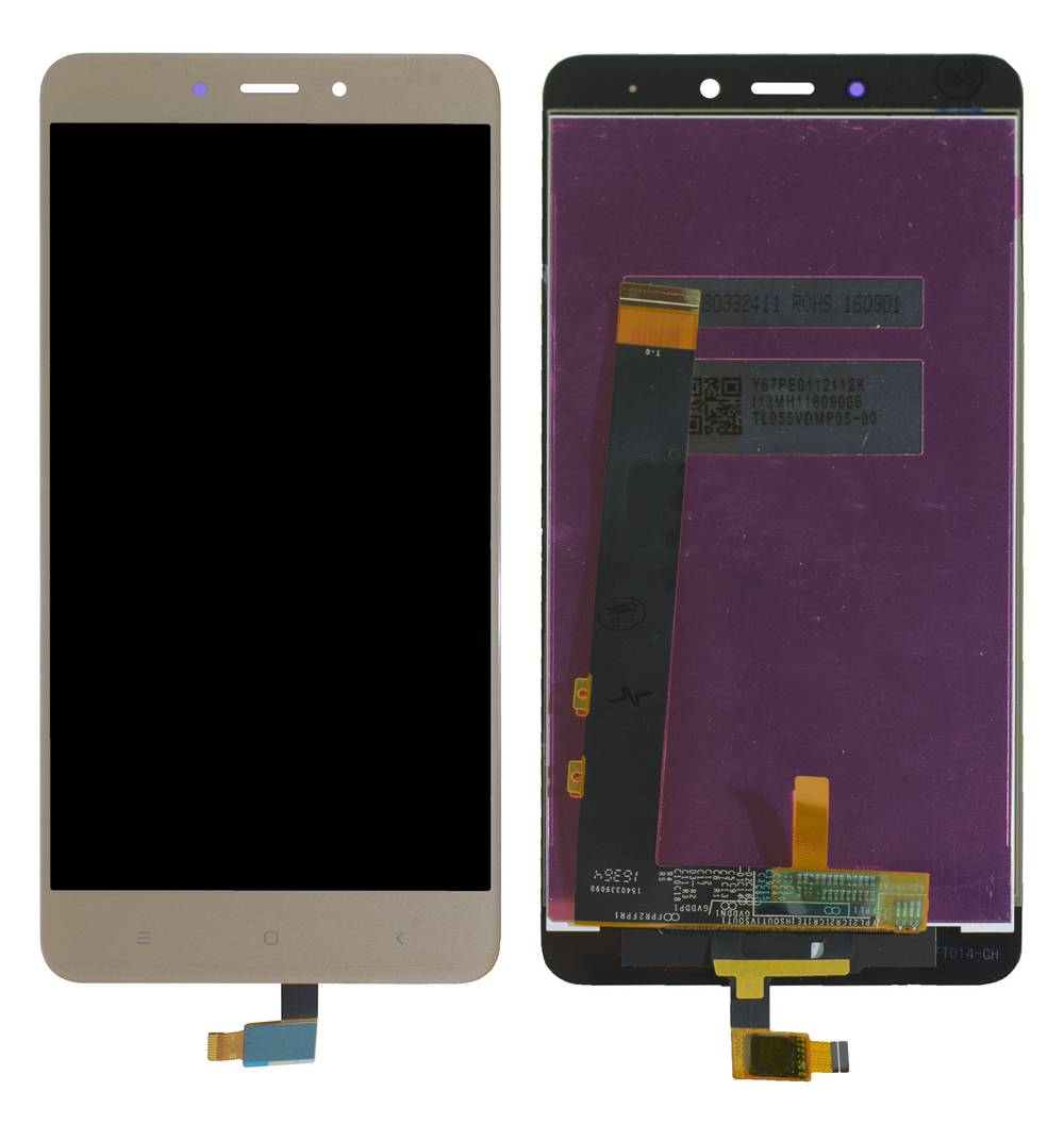 Οθόνη & Μηχανισμός Αφής Xiaomi Redmi Note 4 (Mediatek) Χρυσαφί (Διάσταση:148mm) OEM