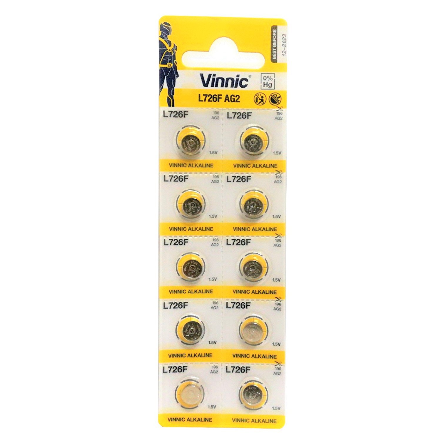 Buttoncell Vinnic L726F AG2 Τεμ. 10