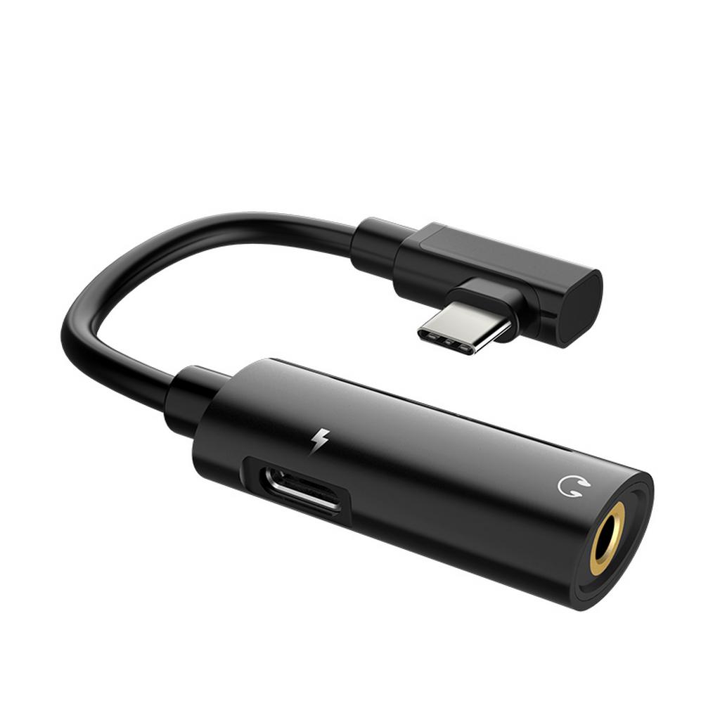 Αντάπτορας Hoco LS19 2 σε 1 USB-C σε USB-C Θηλυκό και 3.5mm 1.5A Θηλυκό Μαύρο