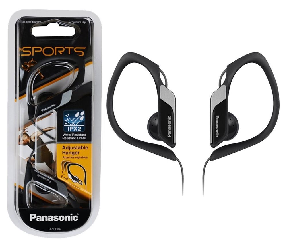 Ακουστικά Panasonic RP-HS34E-K 3.5mm IPX2 Μαύρα με Ρυθμιζόμενο Κλιπ για mp3, iPod και Συσκευές Ήχου χωρίς Μικρόφωνο