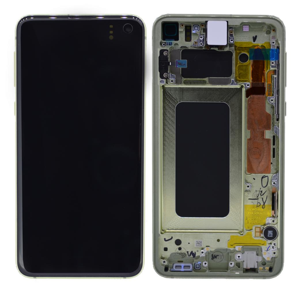 Γνήσια Οθόνη &amp; Μηχανισμός Αφής Samsung SM-G970F Galaxy S10e Κίτρινο GH82-18852G