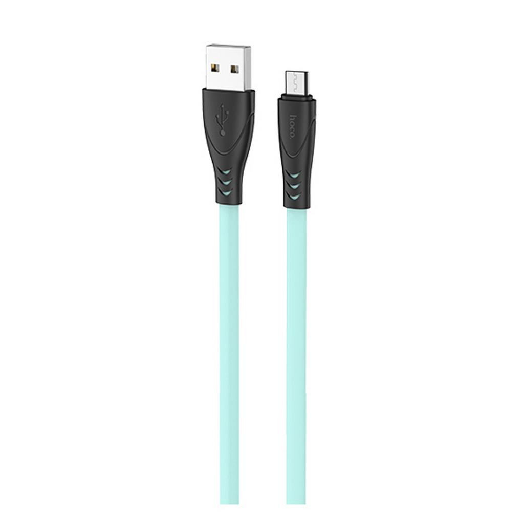 Καλώδιο σύνδεσης Hoco X42 USB σε Micro-USB 2.4A Fast Charging με Ανθεκτική Σιλικόνη Πράσινο 1m