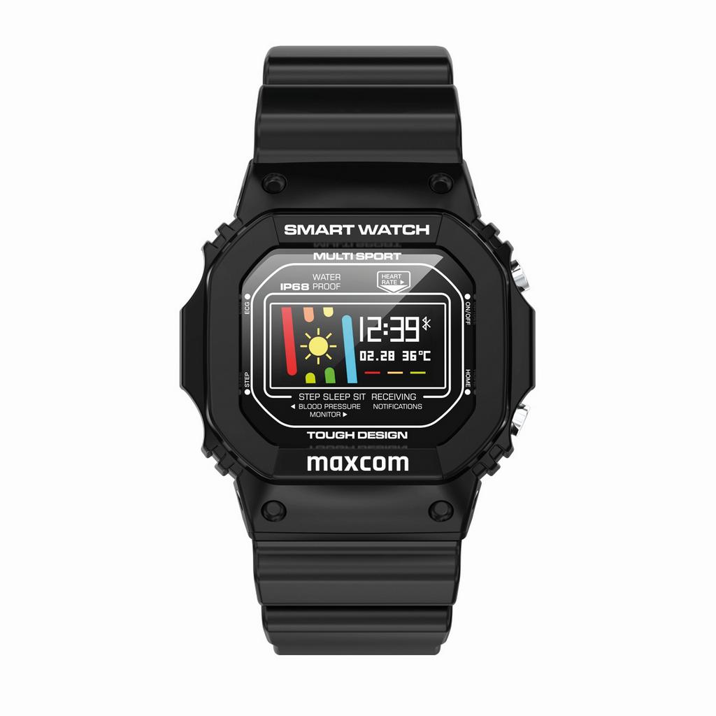 Maxcom Smartwatch FitGo FW22 Classic IP68 Μαύρο Silicon Band
