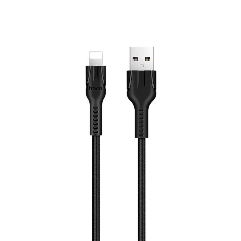Καλώδιο σύνδεσης Hoco U31 Benay Braided με Νάυλον Κορδόνι USB σε Lightning 2.4A Μαύρο 1,2m