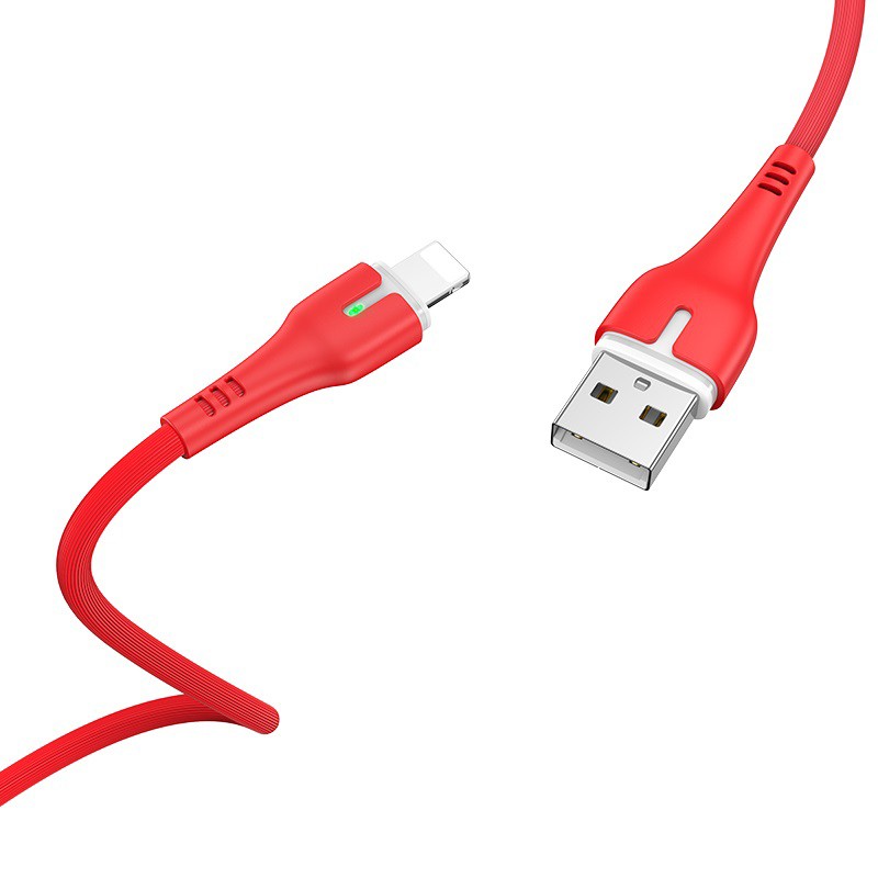 Καλώδιο σύνδεσης Hoco X45 Surplus USB-C σε Lightning 2.4A με Ένδειξη LED για φόρτιση και μεταφορά δεδομένων Κόκκινο 1m