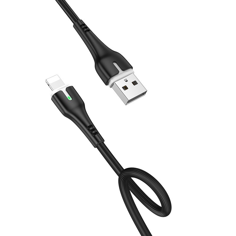 Καλώδιο σύνδεσης Hoco X45 Surplus USB C σε Lightning 2.4A με Ένδειξη LED για φόρτιση και μεταφορά δεδομένων Μαύρο 1m