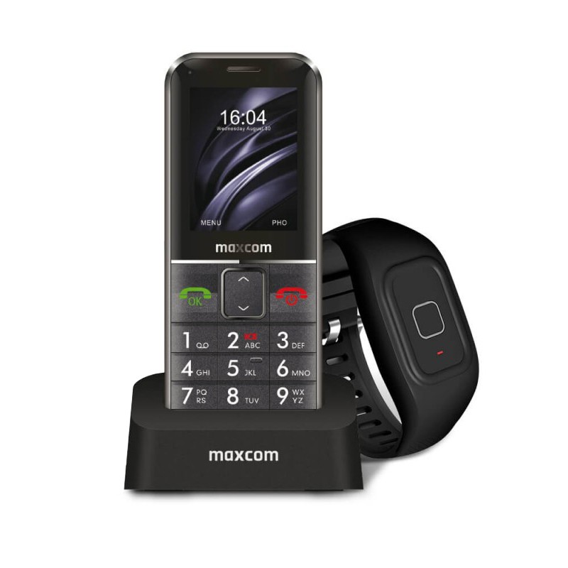 Maxcom MM735 2.4" 2G IP67 με Ασύρματο Βραχιόλι SOS, GPS, Bluetooth, Κάμερα 2.0MP, Ραδιόφωνο, Φακό και Πλήκτρο Έκτακτης Ανάγκης Μαύρο
