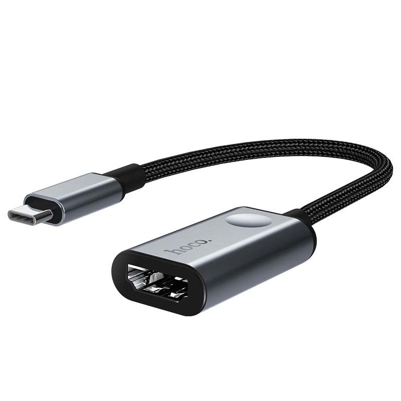Καλώδιο Hoco HB21 USB-C σε HDMI Θηλυκό 4K 30Hz 3840X2160P Μαύρο-Ασημί 15cm